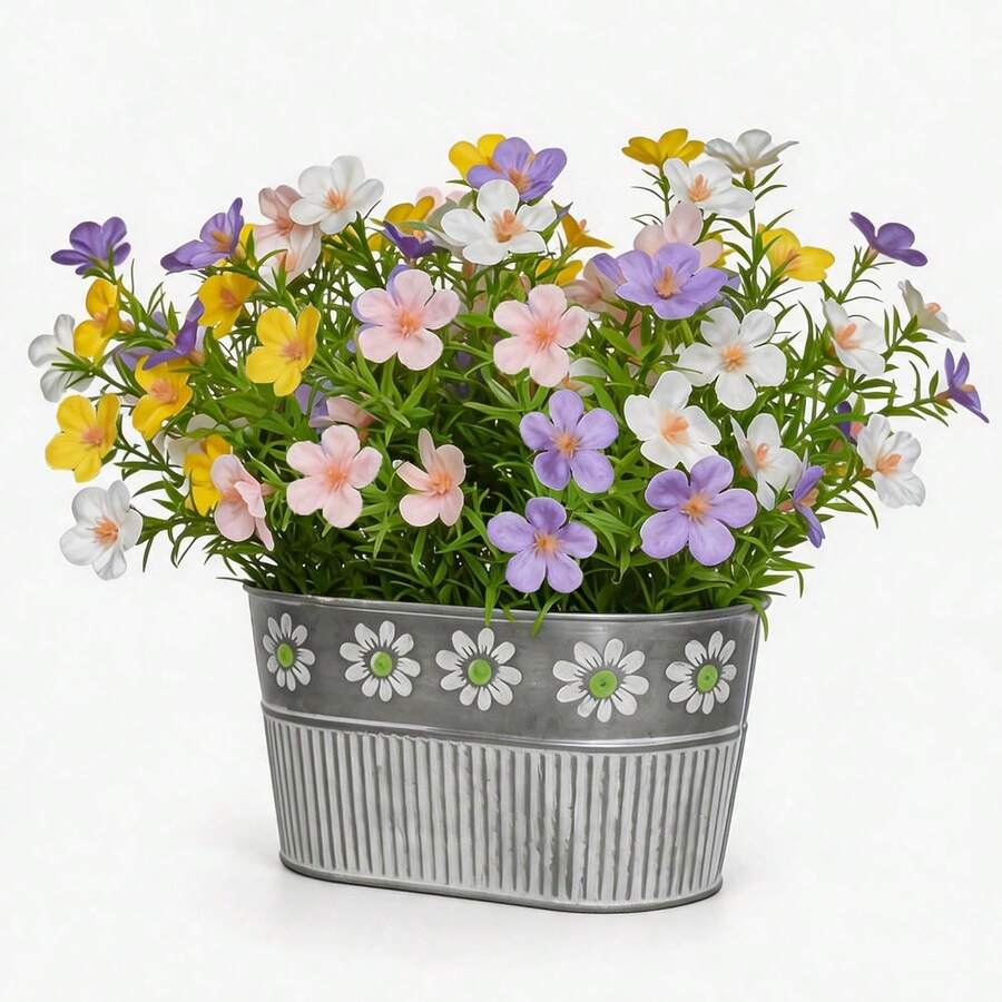 Euuztu Artificial Potted Gypsophila's Breath Plants, Greenery Plant Arrangements In Rustic Rectangular Pot Table Centerpiece, 1-Pack - Hoa baby's breath - Xem 1