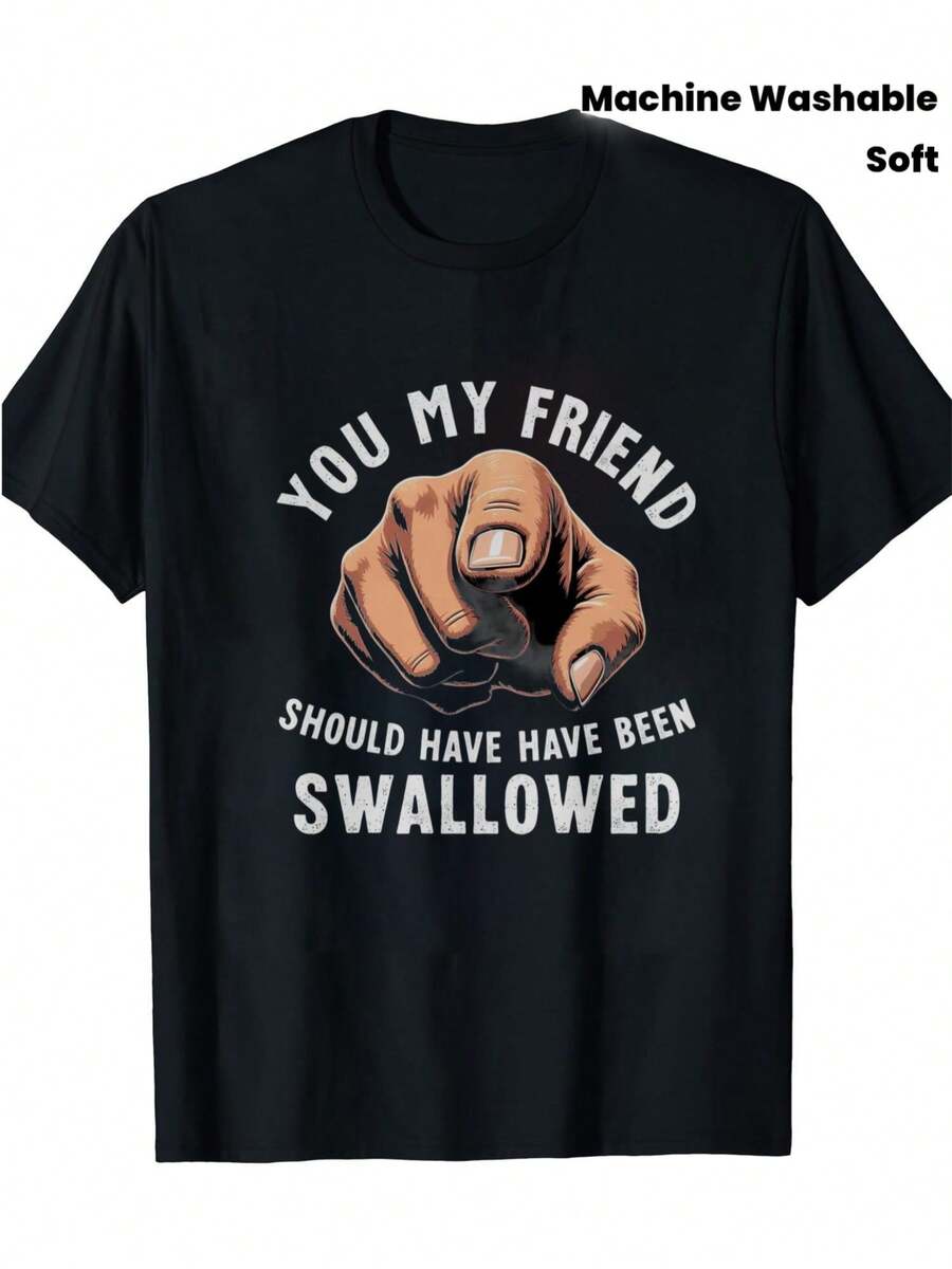 Men's Sarcastic Humor T-Shirt | You Should Have Ground Yourself, Dude, Graphic Print, Soft Black, Short Sleeve, Crew Neck, Machine Washable, Funny Gift For Halloween And Christmas, Comfortable Casual Wear For Parties And Everyday Use - 黑色 - 查看 1