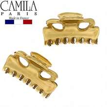 Camila Paris CP2921/2 French Hair Clips for Women Set of 2 Small 1 inch Gold Girls Hair Claw Clips Jaw Fashion Durable and Styling Hair Accessories for Women Made in France with Cellulose   16586756 - Dorado - Ver 6