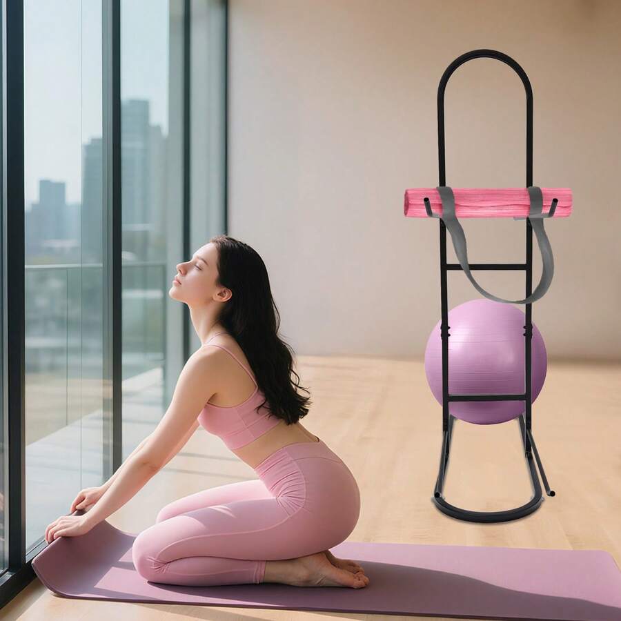 Estante estabilizador de pelotas, soporte para pelotas de ejercicio, estante de almacenamiento de pelotas de yoga adecuado - por defecto - Ver 1