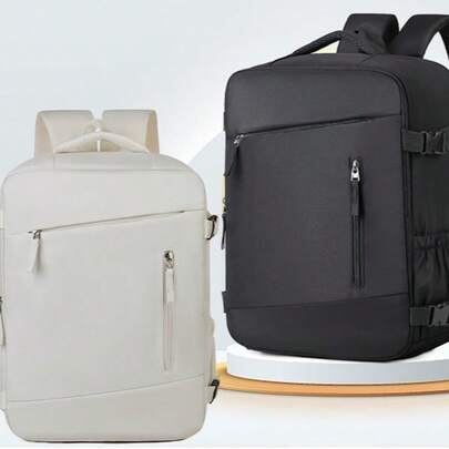 Large Capacity Durable Nylon Business Commuter Backpack, Multi-Compartment Laptop Bag For Office, Travel, Outdoor