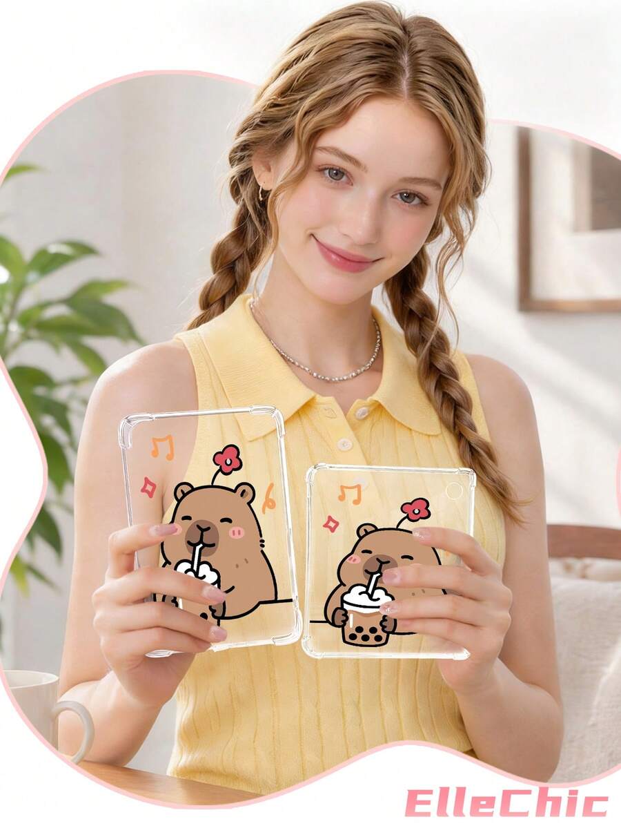 1个透明软硅胶保护套，图案为水獭喝珍珠奶茶和乌龟，适用于 Kindle 第 11 代（2022 年款）/ Kindle Paperwhite 第 12 代（2024 年款）/ Kindle Colorsoft Signature Edition，Clara 彩色/黑白/双色可选，适合学习、办公和送礼。 - 彩色 - 查看 1
