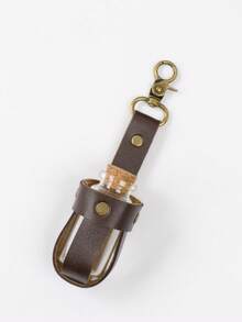 2PCS Set Medieval Leather Hanging Potion Bottle Set, Renaissance LARP Glass Vial With Cork Stopper & Leather Holster, Vintage Belt Clip Accessory For Cosplay, Renaissance Market & Witchcraft - A - View 3