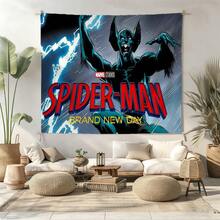 1pc Spider-Man Happy Birthday Backdrop Marvel Superhero Boy Party Decoration Cartoon Photography Background Indoor Holiday Gathering Scene Layout Cake Table Wall Tapestry Anime Fan Birthday Party Props Wall Hanging Decor - Nhiều màu - Xem 2