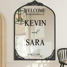 Customized Mirror Sticker Wedding Decoration - Wedding Signage Decor DIY Wedding Sticker - Mirror Sticker "Welcome To The Wedding" - Customized Mirror Letter Sticker Decal - Just Married - Wedding Marriage Decor/Modern Wedding Welcome Sign/Personalized Newlyweds Name And Date/Mirror Sticker-Bridal Shower - Multicolor - View 7
