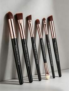MAANGE Set de 6 piezas de brochas profesionales para cejas, herramientas de maquillaje, material de fibra suave, adecuado para brochas de sombra de ojos, delineador de ojos, cepillo de cejas, portátil y fácil de viajar, gran regalo para mujeres y niñas - Multicolor - Ver 3