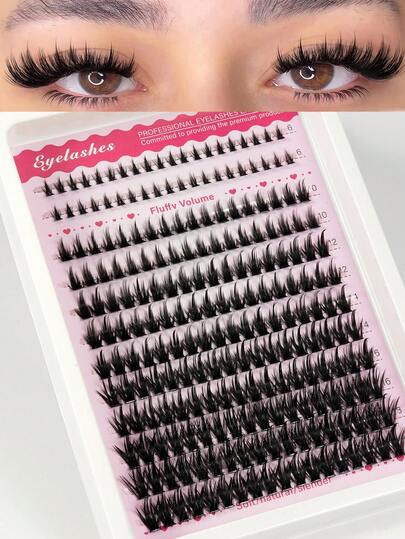 100D Cartoon Style Eyelash Clusters, Hedgehog Shaped Lashes + Lower Lashes, Natural Effect, 218pcs DIY Eyelash Extension 6-18mm Mixed Length Fluffy Bundled Lashes, Cat Eye Dramatic Wet Look False Eyelashes, Reusable Segmented Fake Lashes Manga Lashes, Suitable For Party And Celebration To Create Thick Lash Effect