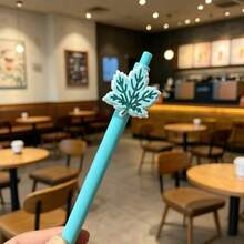 1支秋季楓葉造型圓珠筆 森系少女風按壓筆 學生手帳專用 0.5mm黑色快乾筆 開學季必備文具 軟橡膠楓葉裝飾可伸縮筆 高顏值卡通凝膠筆 書寫順滑不滲墨 日常使用手帳筆 - A - 查看 6