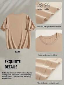 Camiseta de manga corta para mujer, estilo latinoamericano, con estampado floral de "No Soy Solo La Tía", única y versátil, para amantes de la cultura española/uso diario, estampado a doble cara, diseño simple y moderno, transpirable, ropa casual de verano, unisex. - Albaricoque - Ver 6