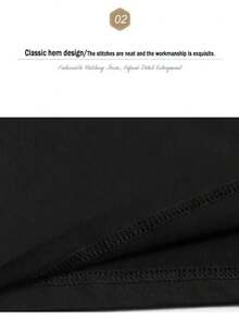 1 Women's Pure Cotton T-Shirt With Letter And Anime Print, Simple Design, Comfortable And Breathable, Suitable For Daily Casual Wear, Showing A Natural And Elegant Style, Must-Have For Summer Parties, Local Shipping, 180g 100% Cotton. - 黑色 - 查看 5