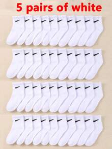 20 Pairs Kids Mid-Calf Socks, Children Elastic Socks, Kids Short Socks, Kids Sports Socks, With Hook Design, Suitable For Teens Daily Wear, Suitable For Boys And Girls, Suitable For All Seasons - Multicolor - View 18