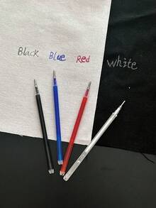 10支/套 高温消失笔芯，加热后自动消失，无需水洗，不伤布料。4种颜色可选：红、白、黑、蓝。适用于布料裁剪、刺绣标记和DIY工艺品衬里。 - 高溫消失筆芯 - 查看 4