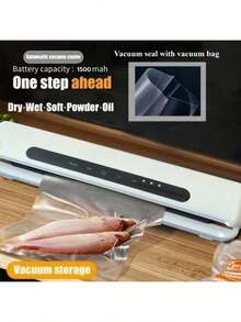 RAF Máquina selladora al vacío con pantalla digital, adecuada para sellar al vacío diversos alimentos, bolsas de vacío, fácil de usar, puede sellar al vacío bolsas de alimentos secos y blandos para almacenamiento - Multicolor - View 10