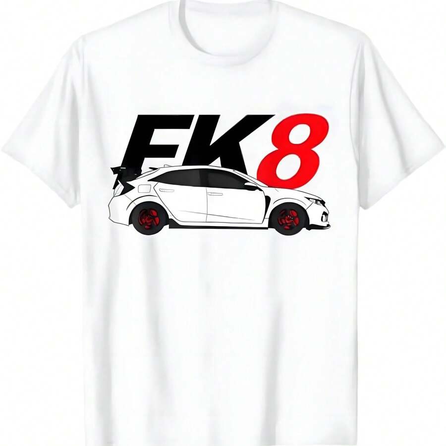 JDM sintonización coche fk8 camiseta - Blanco - Ver 1