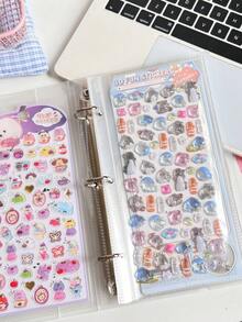 1pc Portable Transparent Loose-Leaf Binder, Can Also Be Used As Transparent Sticker Book, Sticker Album, Photo Storage Bag, Photo Album, Budget Planner, Office Supplies - A - View 6