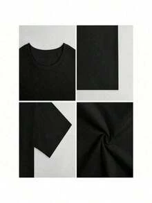 TrendyTalla Grande - Talla Grande - Camiseta negra de manga corta para mujer de talla grande con estampado de mariposas, perfecta para uso diario casual y estilo urbano, top holgado de verano.Everyday Wear - Negro - Ver 4