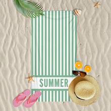 1 pieza Toalla de playa de verano con rayas verdes ultra suave, adecuada para la playa, fiesta de piscina, vacaciones - Accesorios de playa y piscina - estilo4 - Ver 6