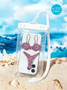 New Leopard Print Bikini Pattern Waterproof Phone Pouch,Waterproof Mobile Phone Case, Summer Outdoor Sports Waterproof Bag, Rafting Diving Swimming Waterproof Bag, Universal Pvc Waterproof Bag Mobile Phone Protective Cover - Multicolor - View 3