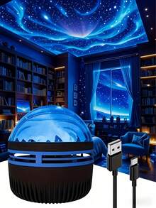 Luz nocturna de proyección de galaxia: alimentada por USB, fuente de luz LED, rotación automática, adecuada para dormitorio, sala de juegos, sala de cine en casa, decoración de techo, decoración interior y talla grande escenarios - luz policromática - Ver 13