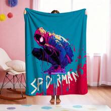 1pc S-Pider-Man Print Blanket,Retro Cartoon Style Throw Blanket,Cartoon Character Printed Blanket,All-Season Universal Nap Blanket,Character Home Decor Blanket,Modern Fashion Gift Suitable For Home Bedroom Bed Sofa Office Lunch Break Cover Picnic Blanket - Nhiều màu - Xem 2