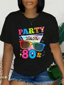 Funny 80s Mexican Fiesta Style Costume T-Shirt For Adult Men And Women, Ideal For Birthday Celebrations And Events. It's A Perfect Gift T-Shirt For Friends And Family On Any Holiday Or Special Occasion. Fashionable Summer Cotton T-Shirt. - 黑色 - 查看 3