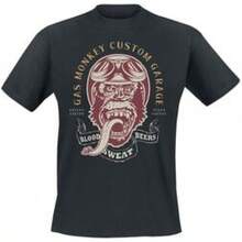 Camiseta unisex de manga corta, Vintage Monkey, Gas Monkey Garage, camisetas hombre, spiderman, ,  mujer, romwe men, boho chic, regalos para maestros, camiseta de mujer, atuendos curvy para hombre, y2k - Negro - Ver 6