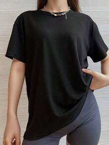 Women's Blouses Essential I'm Coming To The Cottage Hollanov T-Shirt, Vintage T-Shirt For Hockey And Romance Fans With Stupid Canadian Wolf Design, 100% Cotton, 1 Piece, 180g, Printed, Breathable, Casual, For Everyday Wear, For Womeneurmuse - 黑色 - 查看 3