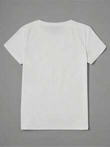 Camiseta suave y brillante con estampado de copos de nieve, manga corta, cuello redondo, estilo casual, adecuada para primavera y verano, ropa de mujer, camiseta de mujer, ropa de temporada, camiseta de uso diario, diseño brillante, patrón geométrico, tela elástica, lavable a máquina, manga corta, camisetas de mujer, camiseta gráfica, camisetas gráficas para mujer, camiseta de verano, camiseta casual, camisetas de verano, tops, conjuntos de verano para mujer, camiseta casual cómoda de manga corta con cuello redondo, camisetas de mujer, camiseta gráfica, camisetas gráficas para mujer, tops, camiseta de verano, camiseta casual, camisetas de verano, tops, conjuntos de verano para mujer, camiseta casual cómoda de manga corta con cuello redondo, blusas elegantes para dama. - Blanco - Ver 2