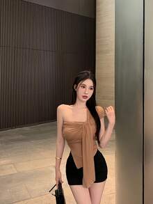 Women Tops - Khaki - View 5