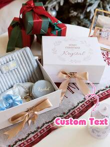 Custom Personalized Magnetic Ribbon Gift Box, Customized Bridesmaid Invitation Box, Bride's Gift Box, "Will You Be My Bridesmaid?" Box, Wedding Gift Box - Multicolor - View 3