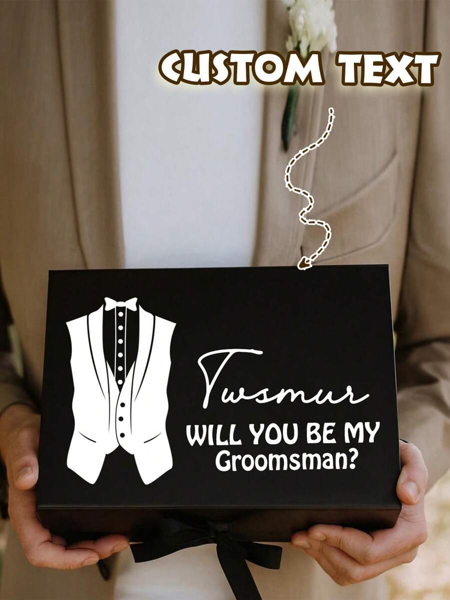 Customized Personalized Magnetic Ribbon Gift Box, Customized Bridesmaid Invitation Box, Bride Gift Box, "Will You Be My Bridesmaid?" Box, Wedding Gift Box - Multicolor - View 1