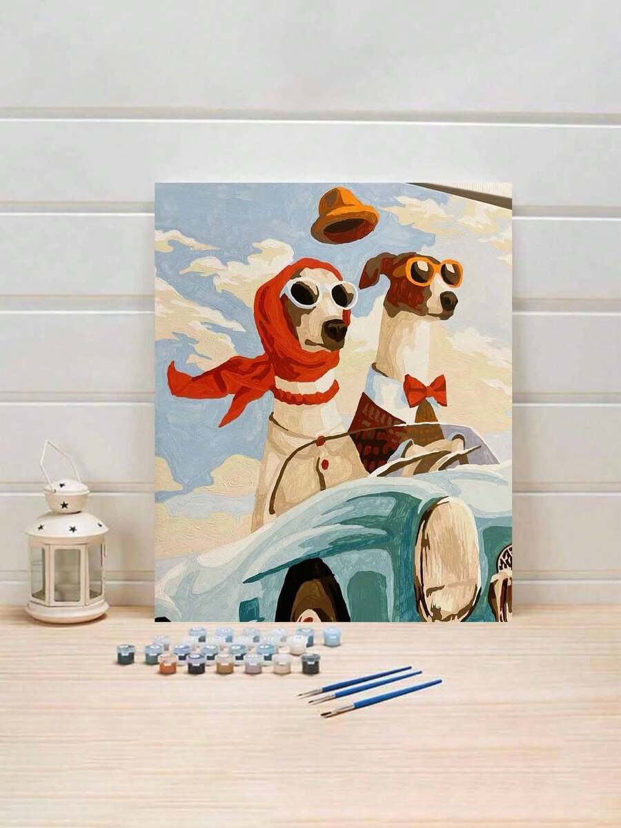 1 Set DIY Unframed Numeric Painting Kit, Puppy Art, Suitable For Bedroom Decor And Art Wall, Simple And Fun Painting Method, No Drawing Experience Required, Fulfill Your Painter Dream, Immerse Yourself In The Colorful World, Each Stroke Is Self-Expression, Add Romanticism To Life, Best Gift For Family And Friends, 40*50CM