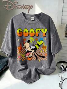 Disney Oversize Round Neck Washed T-Shirt With Disney Goofy Print, Disneyland, Disney Animal Kingdom, Disney Family Vacation Trip, Summer Outfits For Women, Vacation Outfits Women, Dresses,, Dresses For Women, Summer Clothes, Summer Tops, Capris For Women, Rompers For Women, Jeans For Women, Jorts, Graphic Tees Women, Tank Tops Women, Dresses For Women Summer, Summer Tops, Summer Clothes, Summer, Swimsuits For Woman, Bathing Suits For Women, Bikinis, White Tank Top, Women Sweatshirts & Hoodies, Cord Sets For Women, Trajes Elegantes De Mujer, Conjuntos De Dos Piezas Para Mujer, Skirt Two Piece Set, Conjuntos De Mujer, Blusas, Trajes De Mujer Casual, Free Shipping, Co Ords Sets Women, Faldas - Grey - View 1