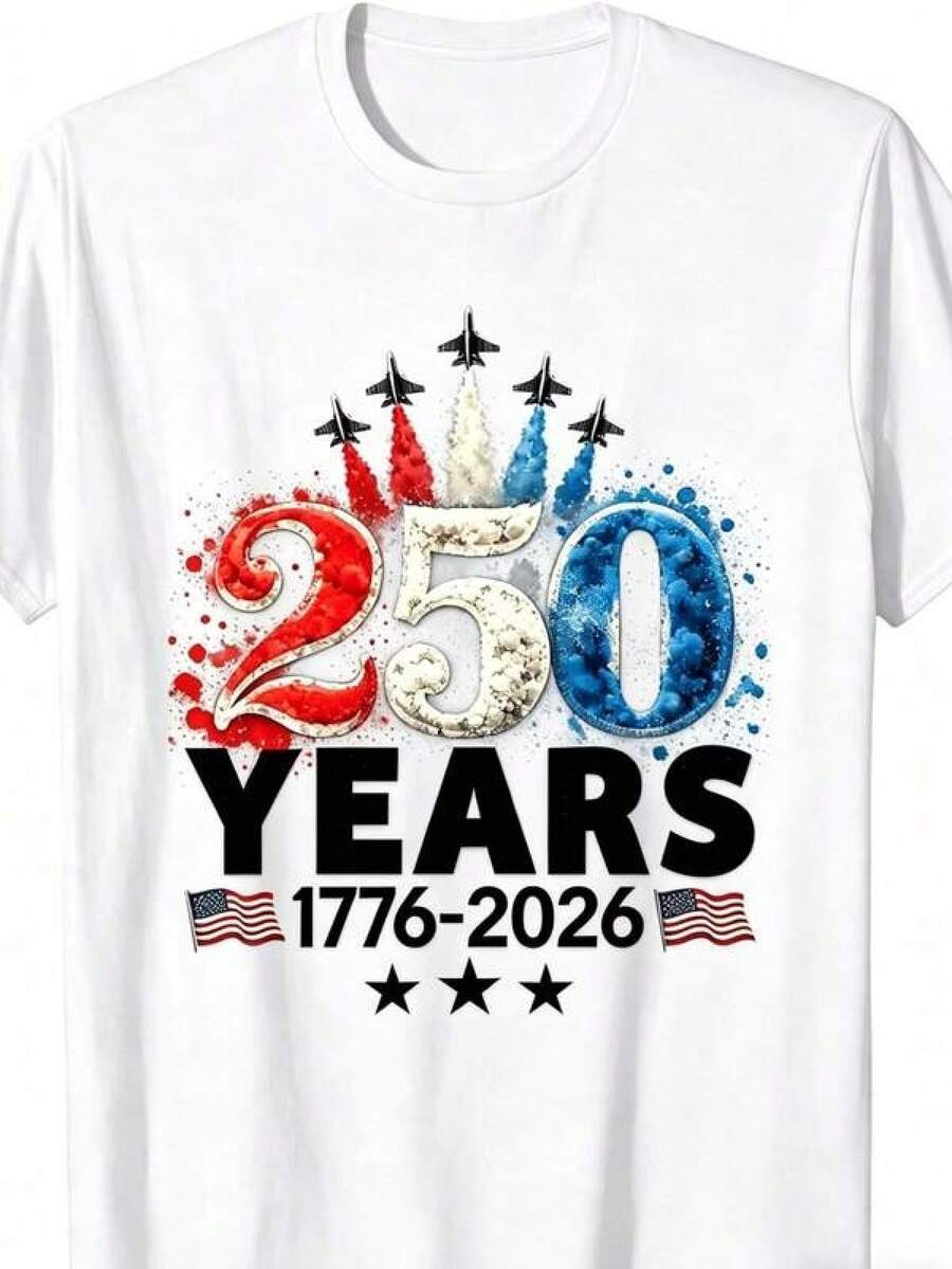 250 Años De América: Celebrando El 250º Aniversario De La Independencia Estadounidense El 4 De Julio De 2026. Breathable Unisex T-Shirt, Spring And Summer Sizes S-XXXL AvailablePlayeras De Mujer Algodon Blusas Frescas Para El Calor Blusas Dama Playeras De Dama Playeras Mujer Blusa Blanca Playeras Basicas De Mujer Blusas Oversize Para Dama Playeras Oversize De Mujer  Y2k Mujer Verano Camisetas De Mujer Algodón Playeras Para Mujer Blusas Casuales Para Dama Envio Nacional - Blanco - Ver 1
