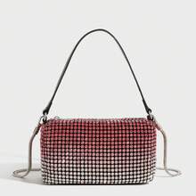 King Bag Rhinestone Bag Female Handmade Diamond-Studded Full Diamond Ladies Handbag Chain Small Square Bag Messenger Bag - Gradient Green - View 5
