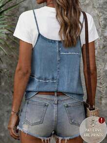 Camiseta de mujer de cuello redondo con estampado de limón degradado - Multicolor 5 - Ver 2