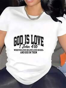 Camiseta del Amor Sagrado |   1 Juan 4:16 |   Un regalo inspirador para familias devotas, ideal para actividades religiosas y actividades de team building corporativas. |   Camiseta suave de 180 gramos, adecuada para las celebraciones de Pascua y primavera, ropa cristiana unisex a la moda. - Blanco - Ver 1
