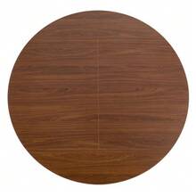 Modern Extendable Dining Table, Transforms From Round To Oval, MDF Tabletop In Black/Walnut With Gold Details, Sturdy Metal Legs, Saves Space In The Kitchen And Dining Room. - Brown - View 5