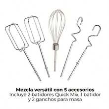 Batidora de Mano Hamilton Beach 6 Velocidades Alto Rendimiento Acero Inoxidable 62646F,  incluyendo 2 batidores QuickMix, un batidor manual y 2 ganchos para masa - Tipo de Enchufe A USA (110-127V) - Ver 5