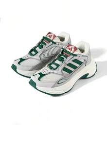 Adidas 新款女鞋復古百搭厚底增高休閒運動鞋 - 白色/綠色/灰色 - 查看 1