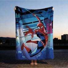 1pc S-Pider-Man Print Blanket,Retro Cartoon Style Throw Blanket,Cartoon Character Printed Blanket,All-Season Universal Nap Blanket,Character Home Decor Blanket,Modern Fashion Gift Suitable For Home Bedroom Bed Sofa Office Lunch Break Cover Picnic Blanket - Nhiều màu - Xem 2