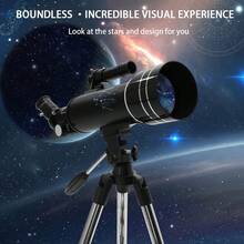 1pc 70mm Aperture 400mm Focal Length 12 Constellation Astronomical Telescope, Large Eyepiece, Long Focal Length 70mm, Large Objective Lens, 150x Zoom, Portable 4-Layer Ultra-High Adjustable Star Map Tripod, Phone Camera Clip, Backpack, Suitable For Star And Moon Observation, Home Decor, Decorative Telescope, Perfect Holiday Gift - Multicolor - View 6