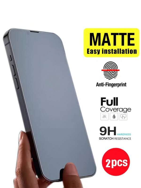 2pcs - Matte Ceramic Screen Protector, Compatible With IPhone 17 Pro Max/17 Air/16 Pro Max/16 Plus/16E/15 Pro Max/14 Pro Max/13 Pro Max/13 Mini/12/11. Reduces Glare, Easy To Install, Made Of PET Soft Film Material, Scratch-Resistant, Bubble-Free, High Definition, Anti-Fingerprint. Suitable For Tech Enthusiasts, Students And Phone Accessory Users, Compatible With Phone Cases.