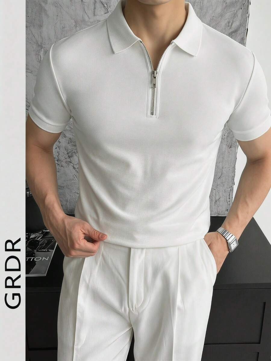 GRDR Men's Fashion Solid Color Polo Shirt | Exquisite Design | Summer Essential | Easy To Match | Showcase Your Style