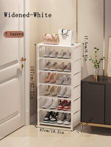 Estantería vertical estrecha para zapatos, ahorra espacio, con opciones de tamaño doble: estrecha para uso individual, talla grande ancha para parejas/familias, fácil montaje, adecuada para dormitorios, apartamentos y hogares pequeños - Multicolor - Ver 26