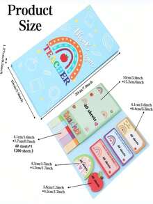 1 set de pegatinas de conveniencia para cuaderno de regreso a la escuela, regalo del primer día de clases para el Día del Maestro, regalo de regreso a la escuela para compañeros de clase, "Bienvenido a la escuela, enseñar y educar es un trabajo duro" - Pegatinas de conveniencia para cuaderno del maestro con patrones hermosos y coloridos, adecuado - Unitalla - Ver 10