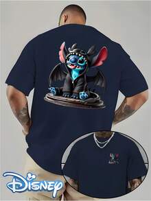 Disney Lilo & Stitch Toothless Cosplay Graphic PrintMade From Soft, Comfortable, And Durable Pure Cotton, This Is An Ideal Choice For Spring And Summer. This Crew Neck T-Shirt Is Suitable For Various Occasions, Including Everyday Wear, Shopping, Parties, Travel, And Gatherings, And Also Makes A Thoughtful Gift. - màu đen - Xem 1