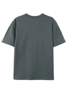 Creative And Fun T-Shirt With Round Neck And Graphic Design, Made Of Pure Fabric, Modern And Stylish For Summer, Perfect For Casual Everyday Wear - Gris - View 2