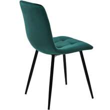 Conjunto de mesa y sillas de comedor (conjunto de 5 piezas), mesa de comedor hexagonal moderna de mármol + 4 sillas de comedor en terciopelo verde para crear un restaurante cálido y moderno, patas de mesa color dorado. - Verde - Ver 11