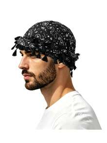 1 chiếc khăn trùm đầu hai lớp kiểu đường phố dành cho nam, họa tiết Paisley. - A - Xem 12